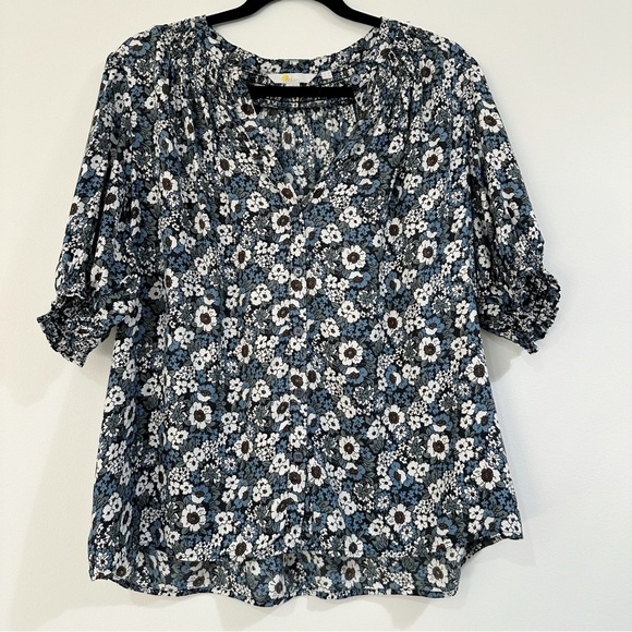 Boden Tops - Boden Blue Floral Silk Blouse Size 14